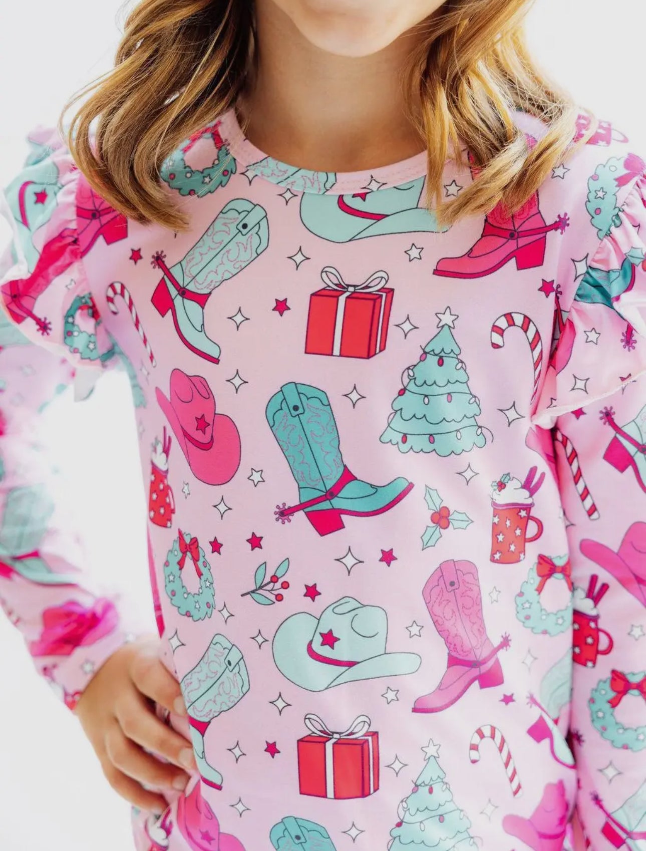 Christmas Cowgirl Ruffle Tee