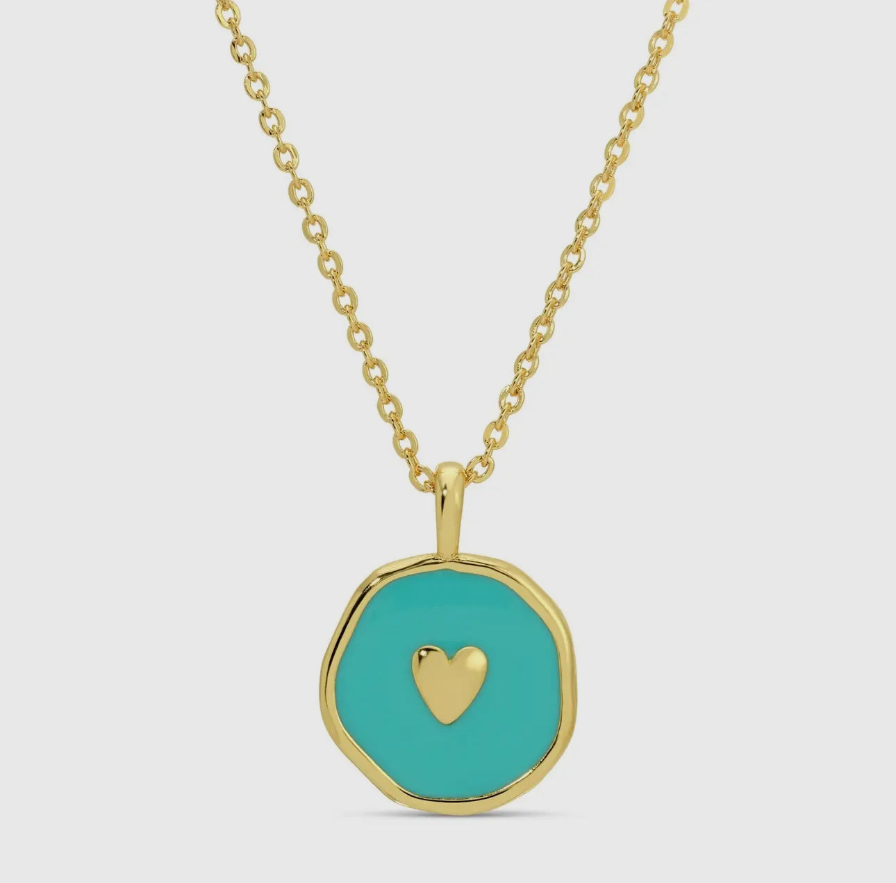 Tiny Heart Necklace, Aqua