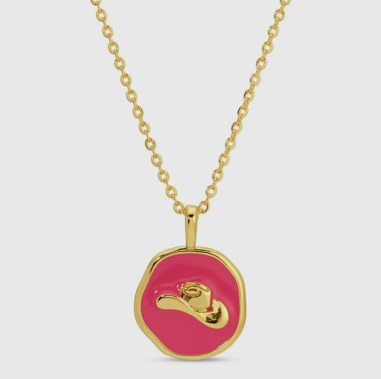 Tiny Cowgirl Hat Pendant Necklace
