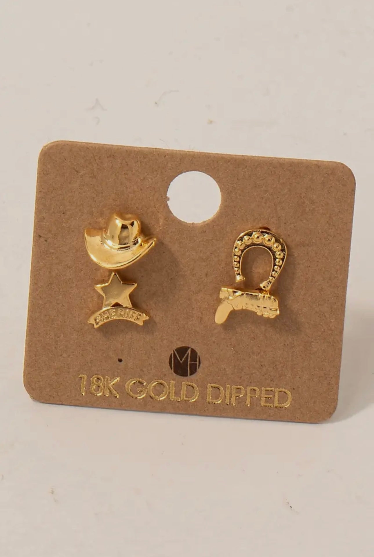 Western Sheriff Theme Stud Earrings