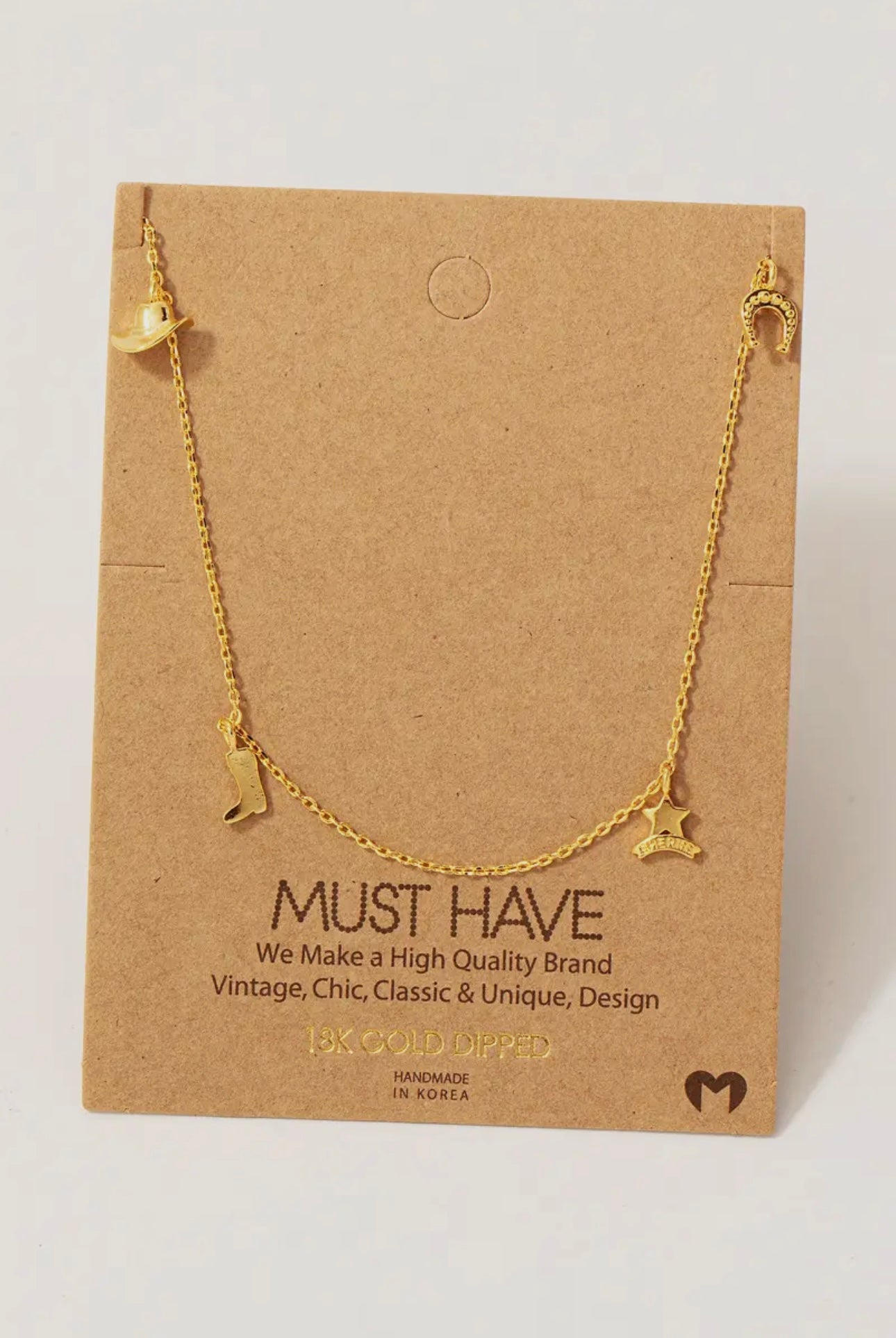 Western Theme Charm Necklace