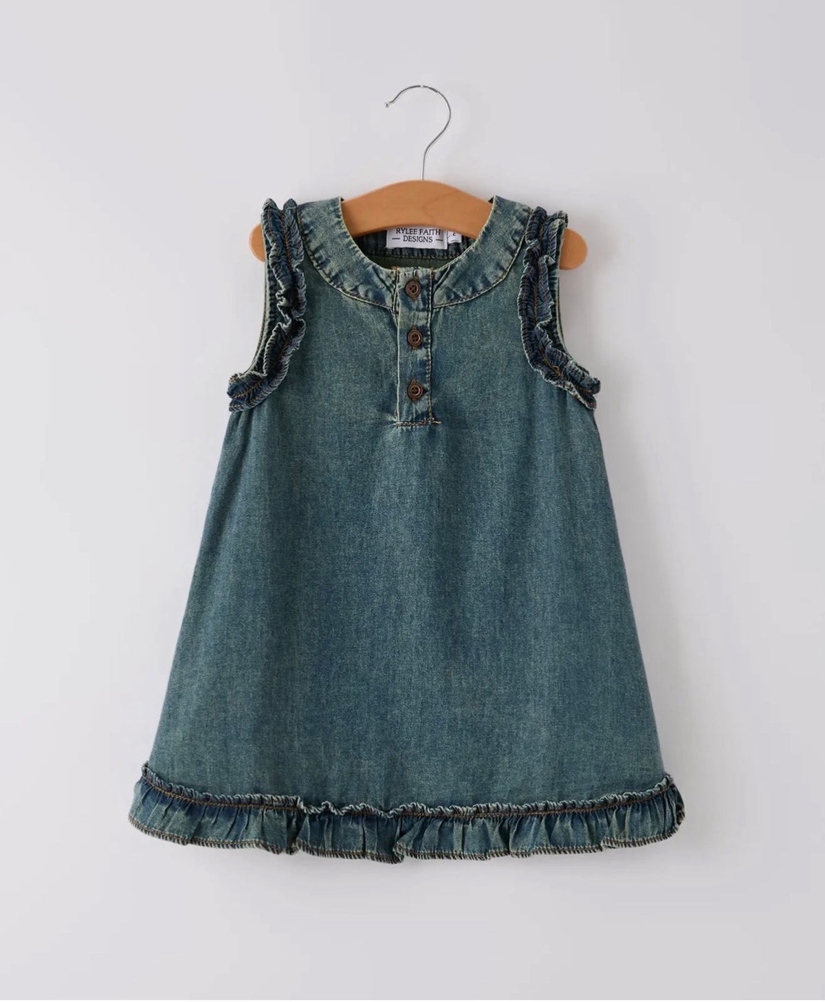 Kids Denim Ruffle Dress