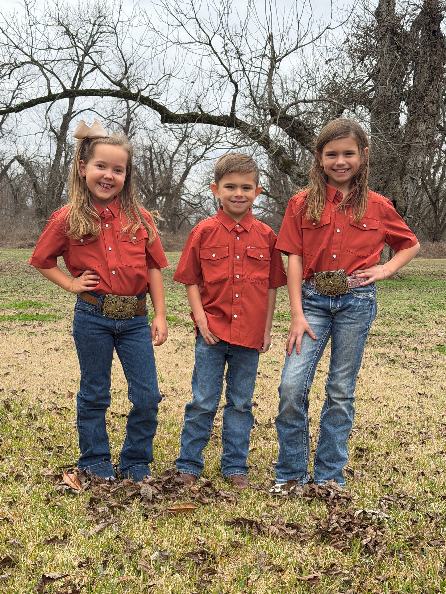 San Jac Youth Short Sleeve Performance Shirt - Rust