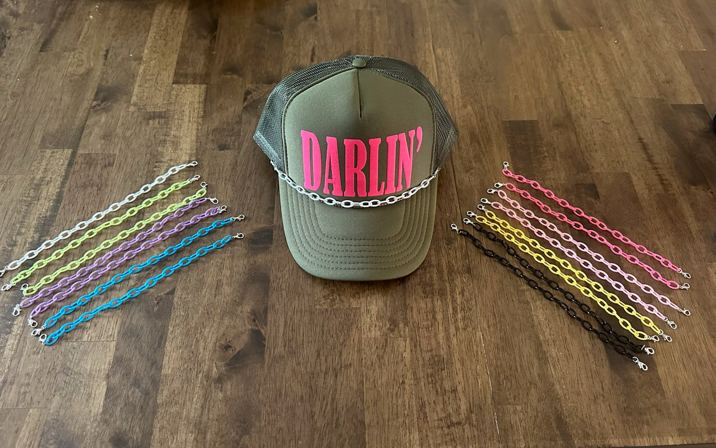 Oval Acrylic Trucker Hat Chains