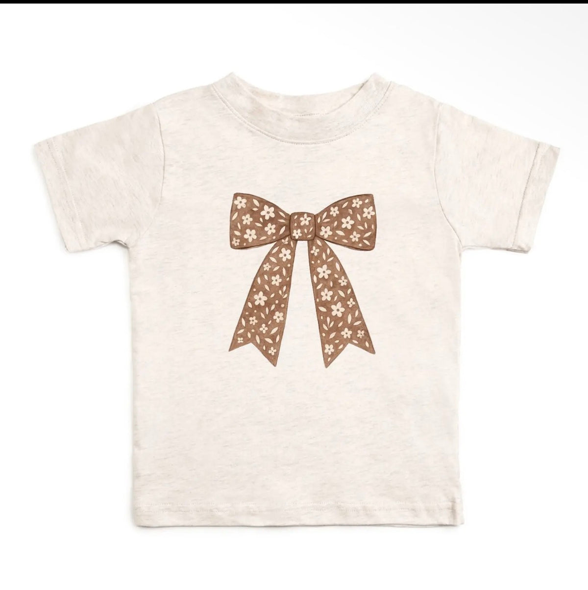 Mocha Floral Bow Tee