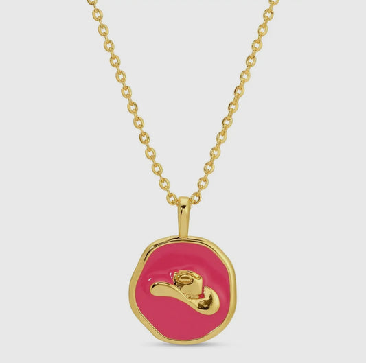 Tiny Cowgirl Hat Pendant Necklace