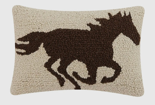 Brown Horse Silhouette Pillow