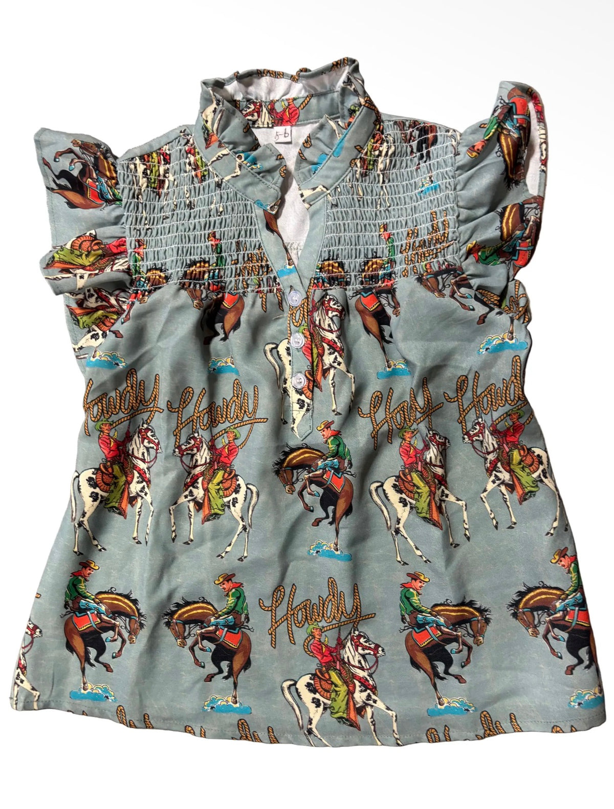 Howdy Youth Ruffle Sleeve Top