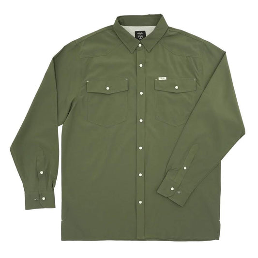 San Jac Men’s long sleeve performance shirt - olive green