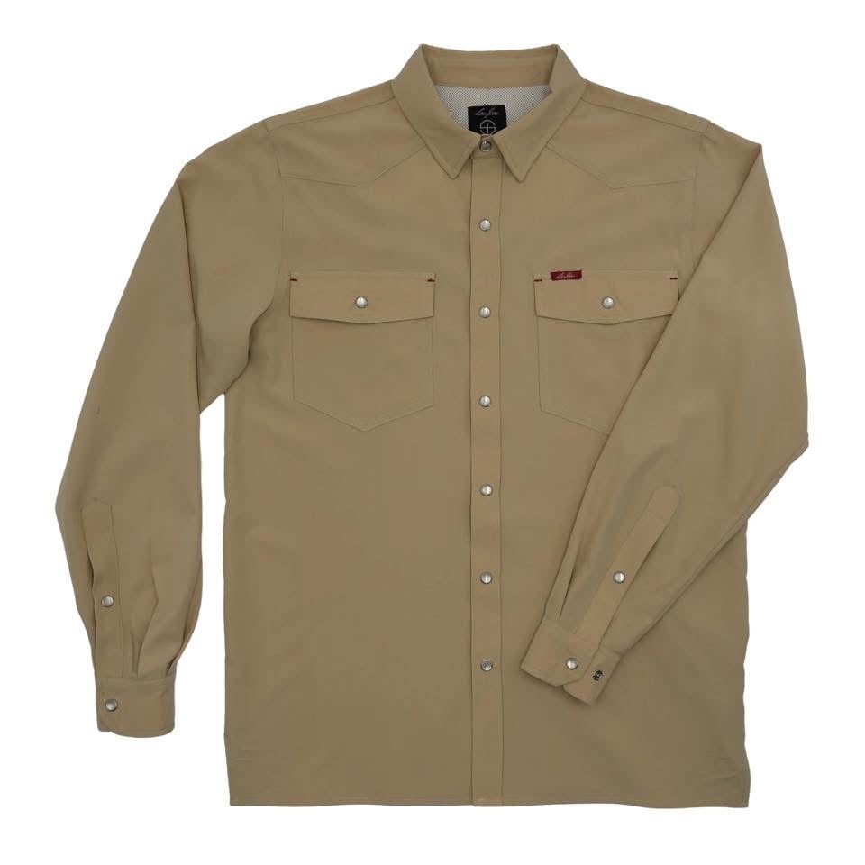 San Jac Men’s long sleeve performance shirt - khaki