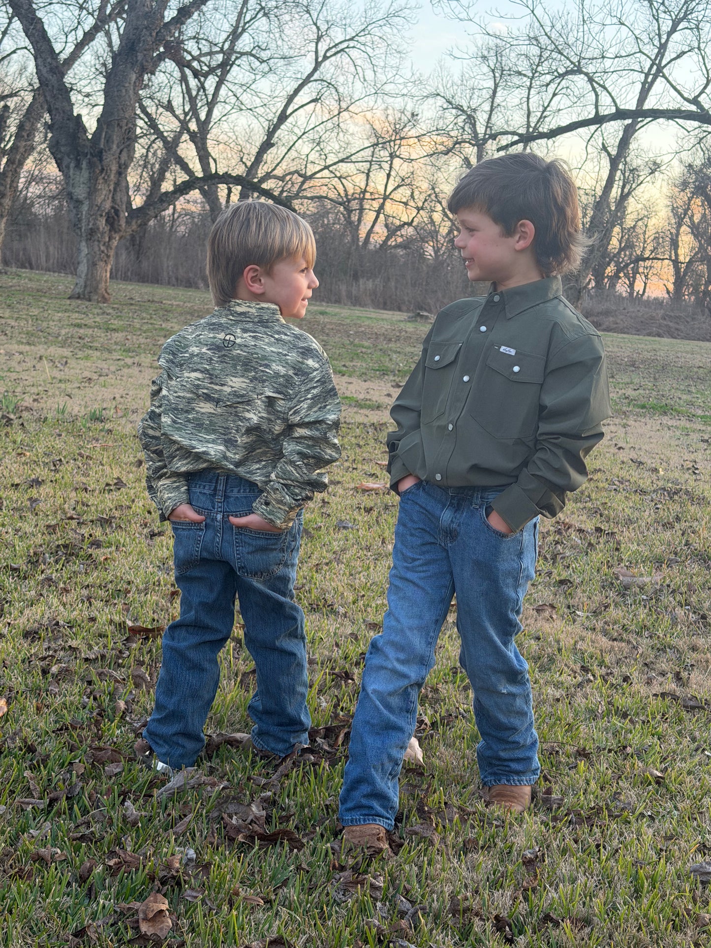 San Jac Youth Long Sleeve Performance Shirt - Olive Green